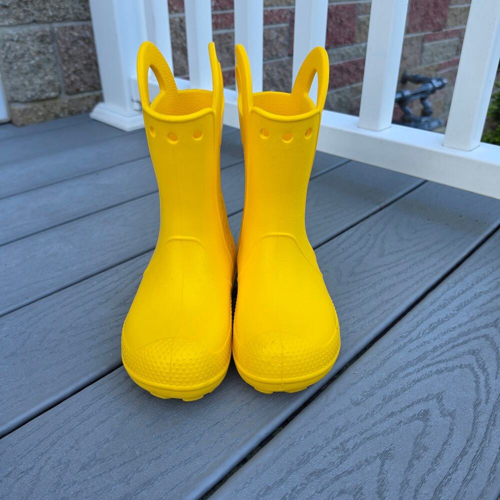 Crocs Big Kids Handle it Rain boots Yellow, Size J1
